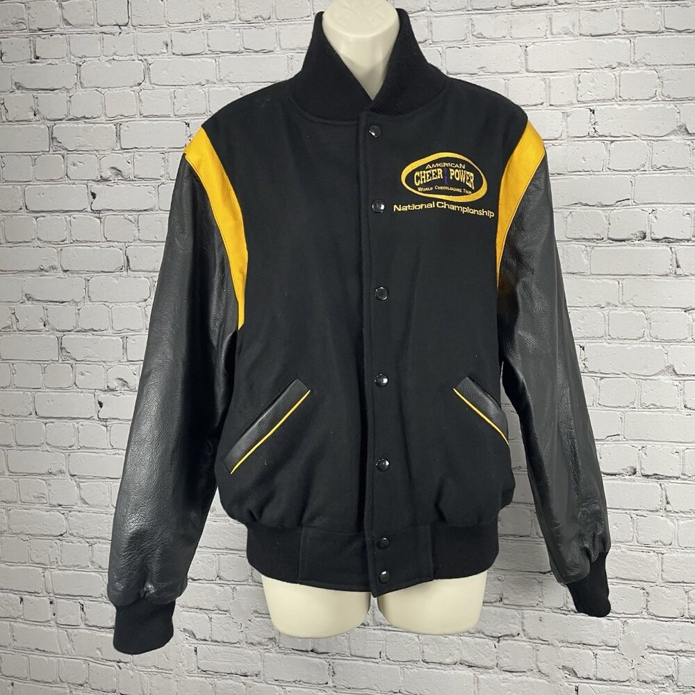 American Cheer Power Wool Leather National Champion Varsity Jacket Size Small S